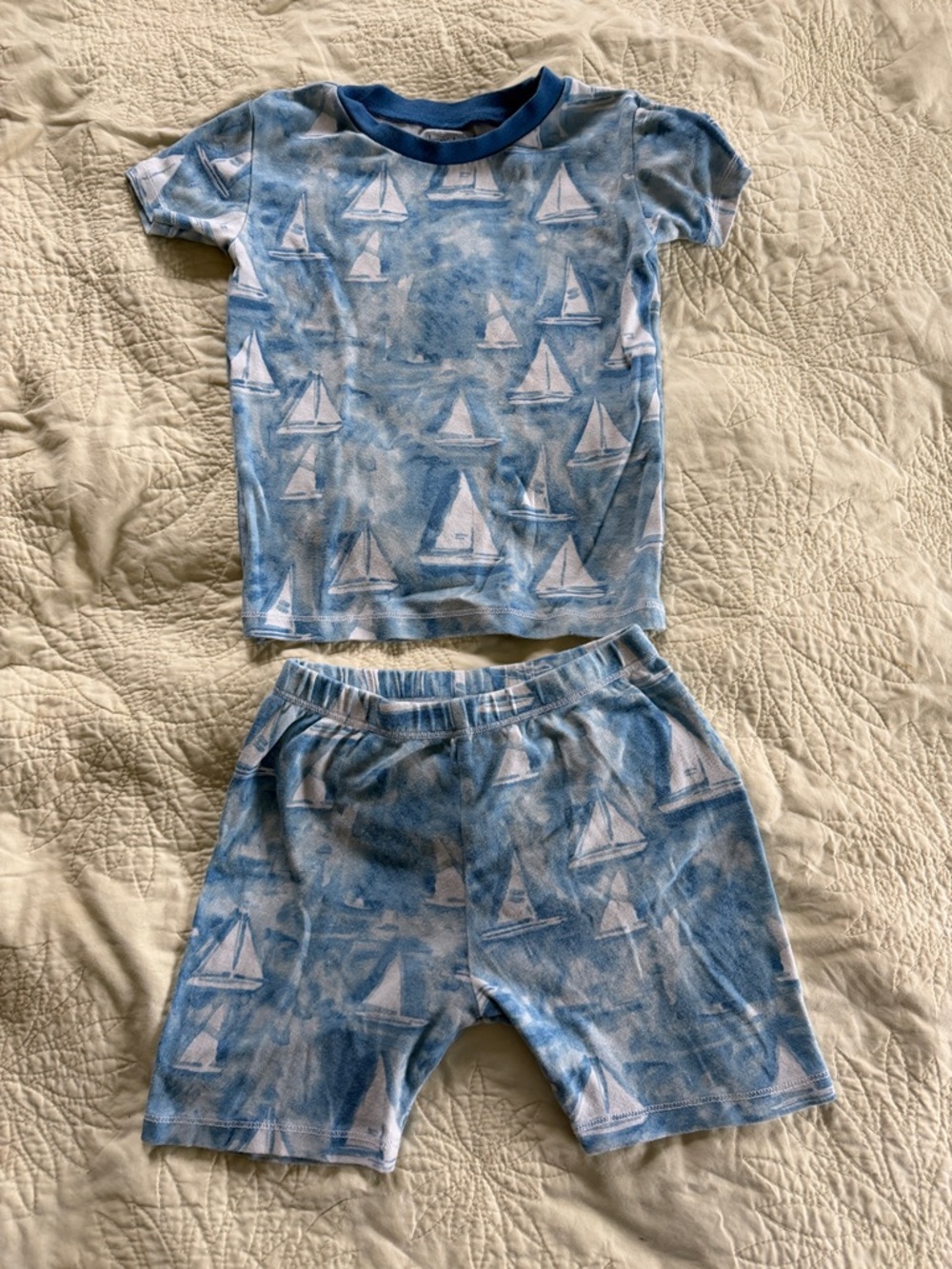 Burt's Bees Blue Sailboat Toddler Pajama Set